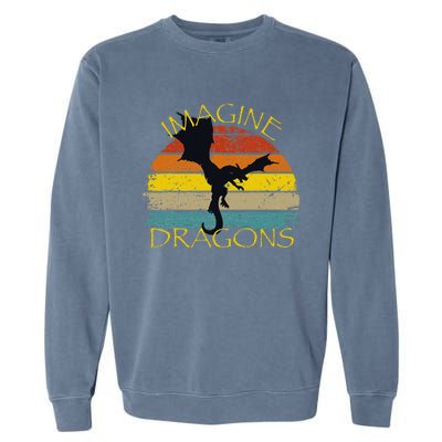 Imagine Fantasy Mythical Dragon Wings Garment-Dyed Sweatshirt