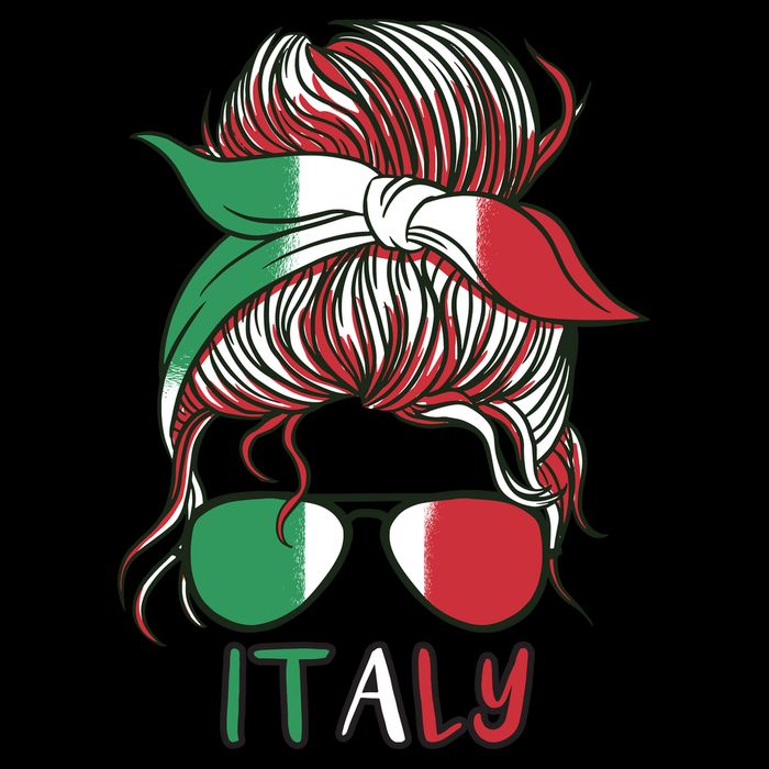 Italy Flag Messy Bun Italian Cooling Performance Crew T-Shirt