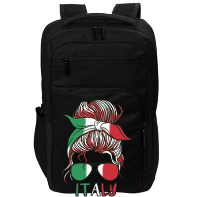 Italy Flag Messy Bun Italian Impact Tech Backpack