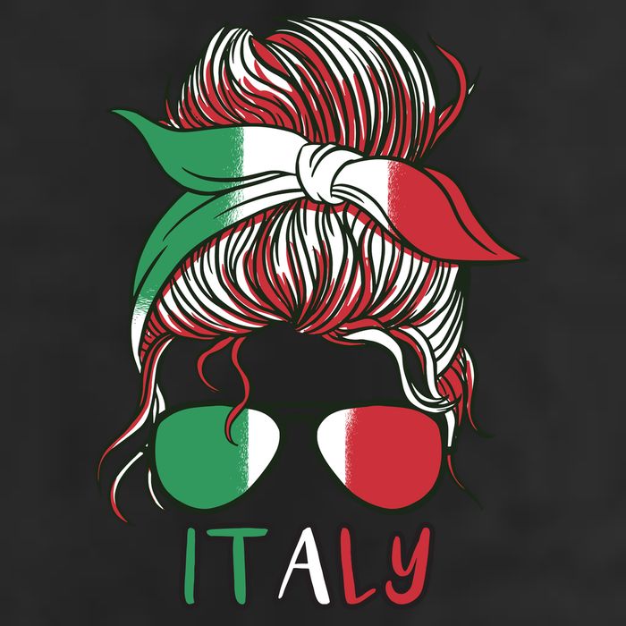 Italy Flag Messy Bun Italian 11oz C Handle Ceramic Mug