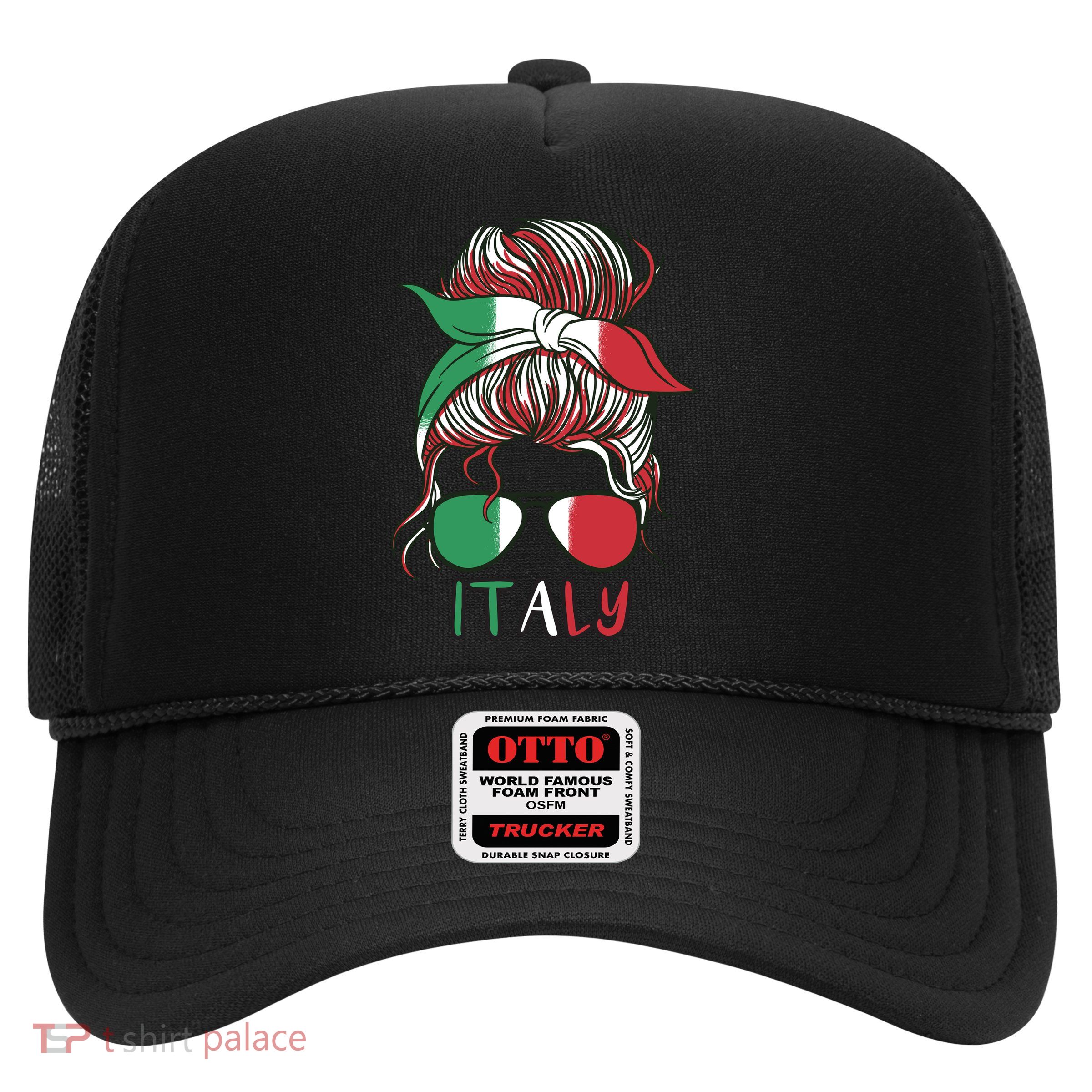 Italy Flag Messy Bun Italian Trucker Hat