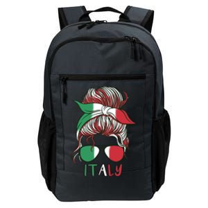 Italy Flag Messy Bun Italian Daily Commute Backpack