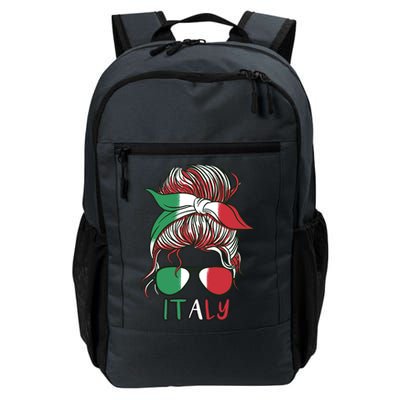 Italy Flag Messy Bun Italian Daily Commute Backpack