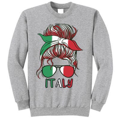 Italy Flag Messy Bun Italian Sweatshirt
