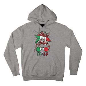 Italy Flag Messy Bun Italian Tall Hoodie