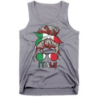 Italy Flag Messy Bun Italian Tank Top