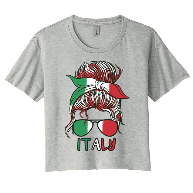 Italy Flag Messy Bun Italian Crop Top