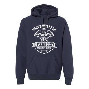 I Fix My Diet Funny Weight Lifting Workout Training Premium Hoodie