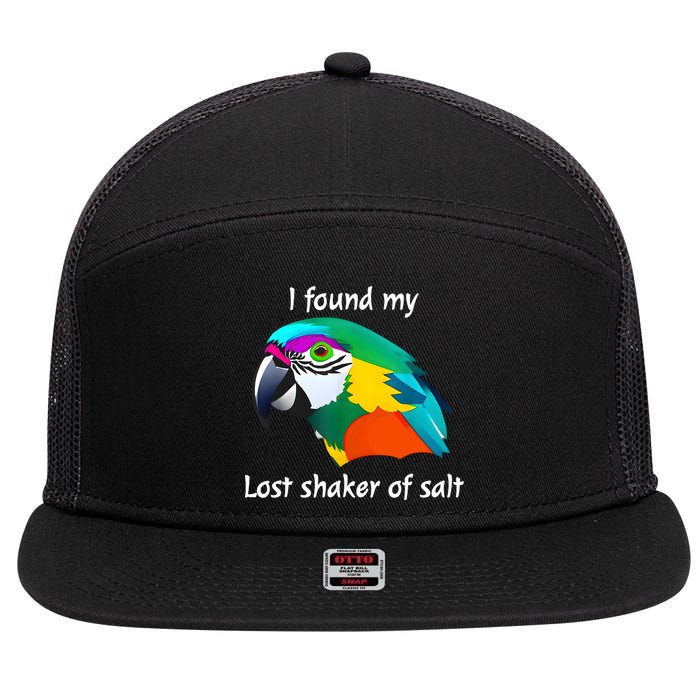 I Found My Lost Shaker Of Salt Fun Parrot Head Design 7 Panel Mesh Trucker Snapback Hat
