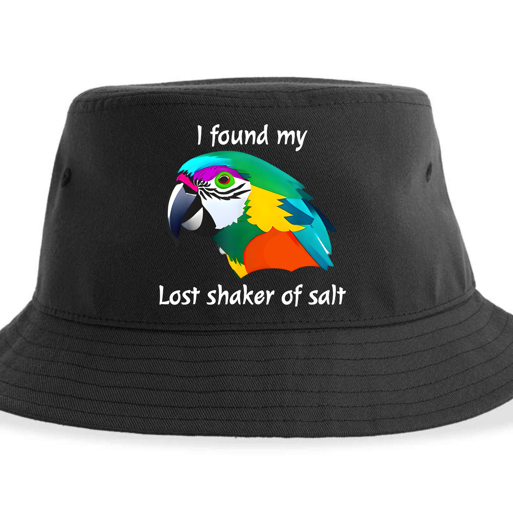 I Found My Lost Shaker Of Salt Fun Parrot Head Design Sustainable Bucket Hat
