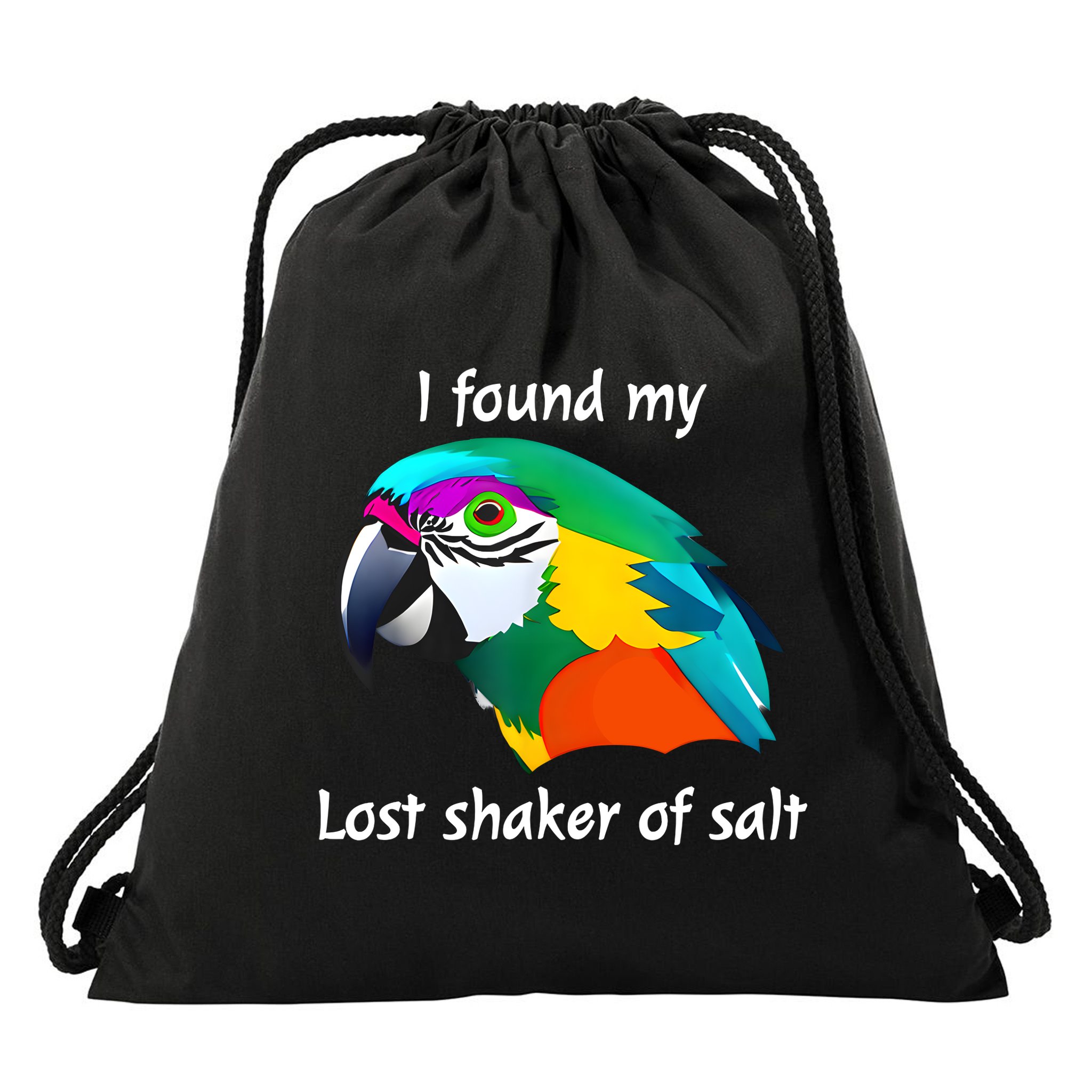 I Found My Lost Shaker Of Salt Fun Parrot Head Design Drawstring Bag