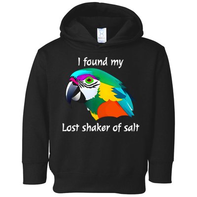 I Found My Lost Shaker Of Salt Fun Parrot Head Design Toddler Hoodie