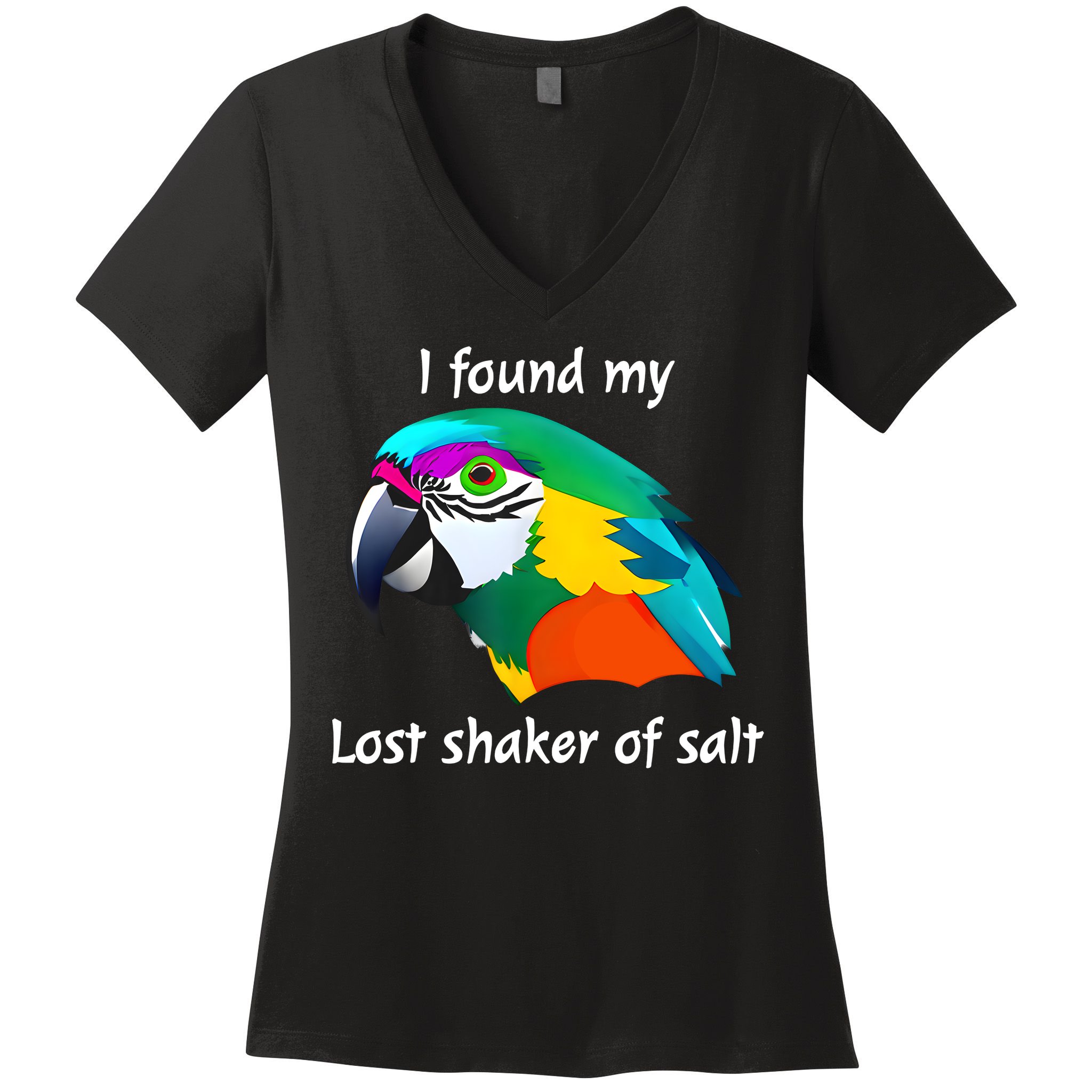 I Found My Lost Shaker Of Salt Fun Parrot Head Design Women's V-Neck T-Shirt