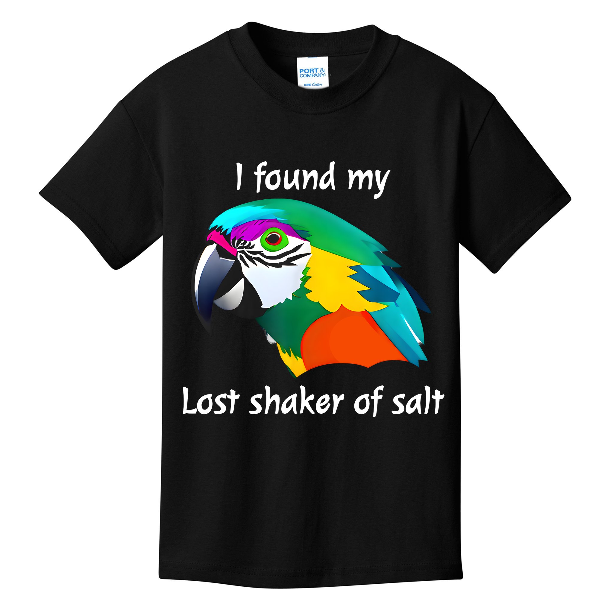 I Found My Lost Shaker Of Salt Fun Parrot Head Design Kids T-Shirt