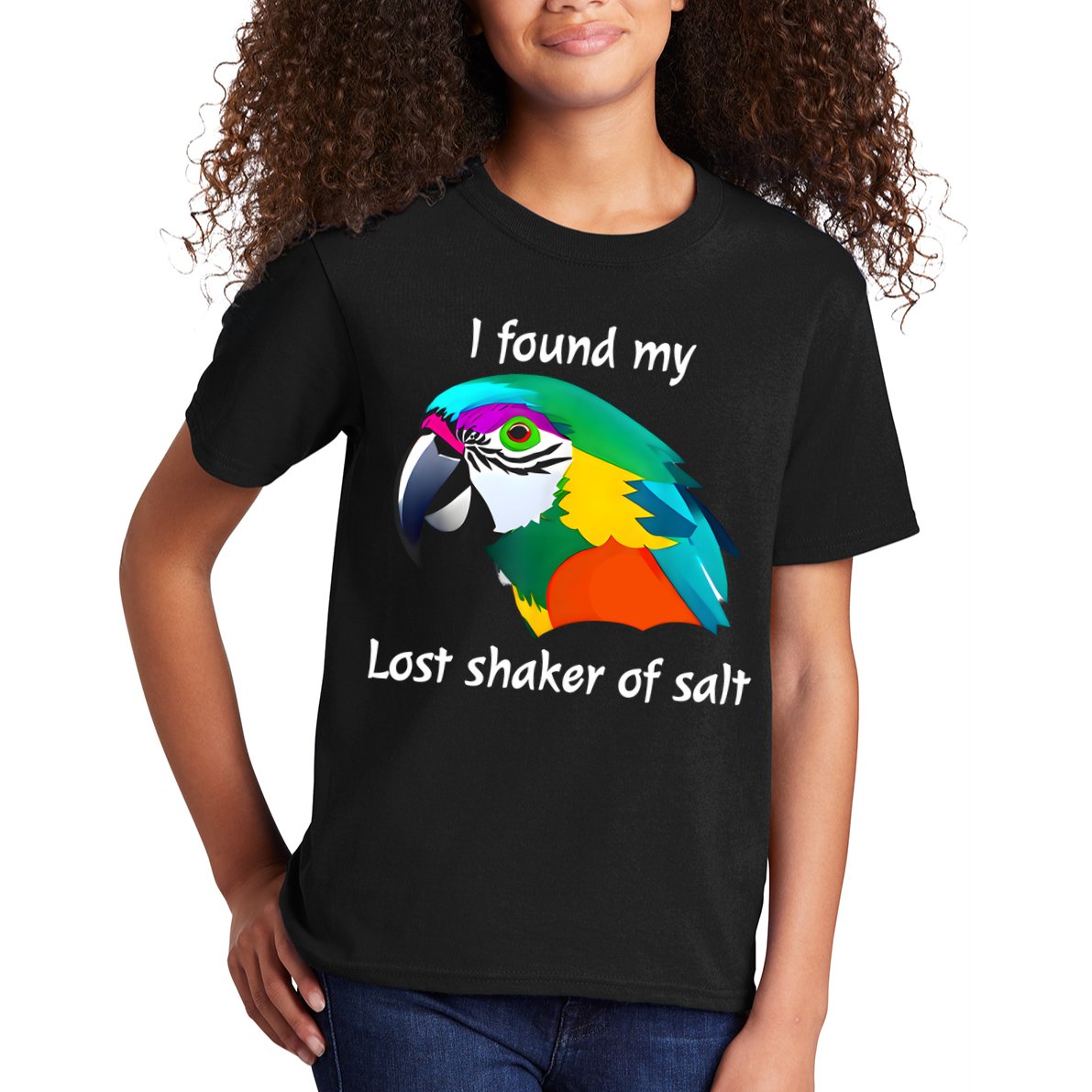 I Found My Lost Shaker Of Salt Fun Parrot Head Design Kids T-Shirt