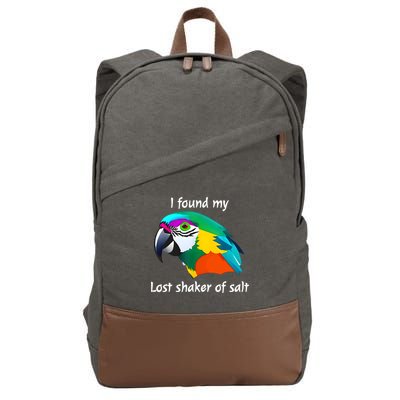I Found My Lost Shaker Of Salt Fun Parrot Head Design Cotton Canvas Backpack