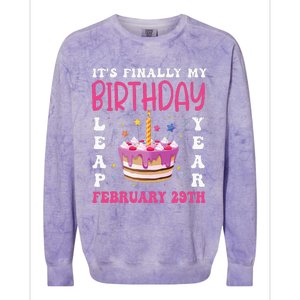 It's Finally My Birthday Leap Year 2024 Birthday Leap Day Colorblast Crewneck Sweatshirt