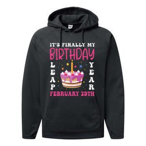 It's Finally My Birthday Leap Year 2024 Birthday Leap Day Performance Fleece Hoodie