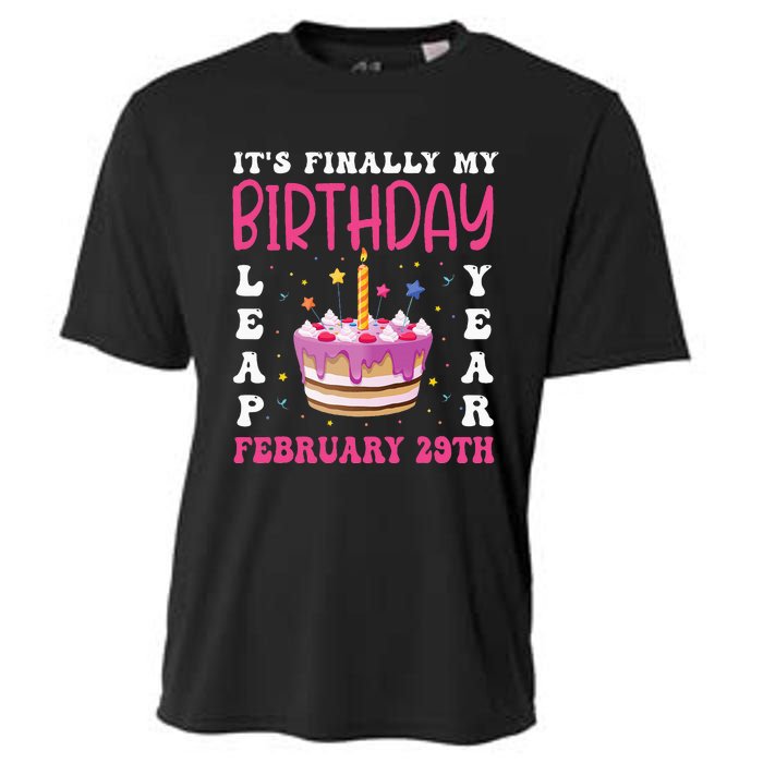 It's Finally My Birthday Leap Year 2024 Birthday Leap Day Cooling Performance Crew T-Shirt