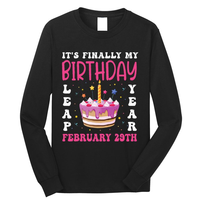 It's Finally My Birthday Leap Year 2024 Birthday Leap Day Long Sleeve Shirt