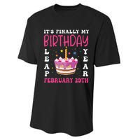 It's Finally My Birthday Leap Year 2024 Birthday Leap Day Performance Sprint T-Shirt