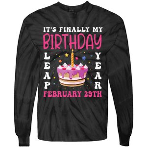 It's Finally My Birthday Leap Year 2024 Birthday Leap Day Tie-Dye Long Sleeve Shirt