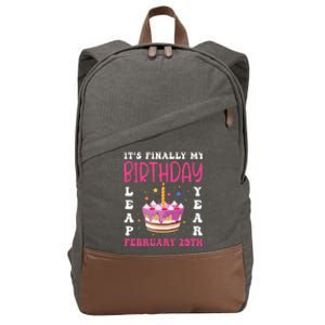 It's Finally My Birthday Leap Year 2024 Birthday Leap Day Cotton Canvas Backpack