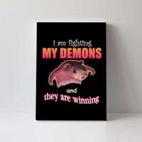 Im Fighting My Demons And They Are Winning Rat Word Art Meme Canvas