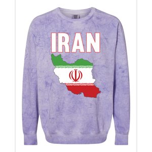 Iran Flag Map Iranian Pride Colorblast Crewneck Sweatshirt