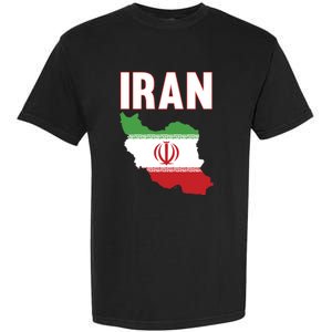 Iran Flag Map Iranian Pride Garment-Dyed Heavyweight T-Shirt