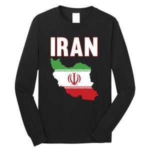 Iran Flag Map Iranian Pride Long Sleeve Shirt