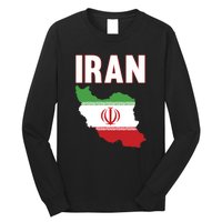 Iran Flag Map Iranian Pride Long Sleeve Shirt