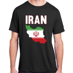 Iran Flag Map Iranian Pride Adult ChromaSoft Performance T-Shirt