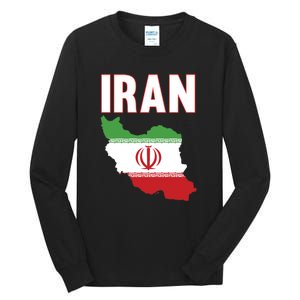 Iran Flag Map Iranian Pride Tall Long Sleeve T-Shirt