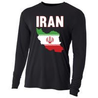 Iran Flag Map Iranian Pride Cooling Performance Long Sleeve Crew