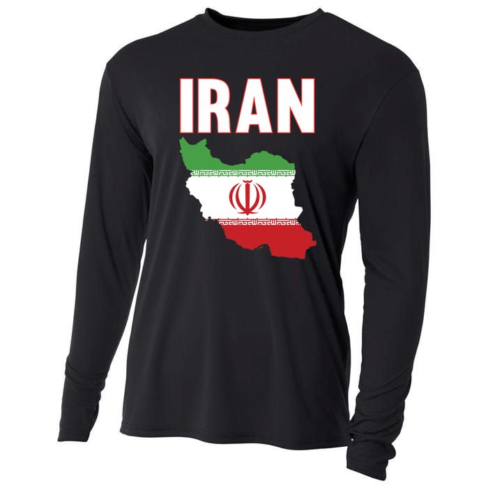 Iran Flag Map Iranian Pride Cooling Performance Long Sleeve Crew