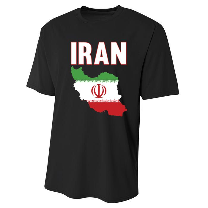 Iran Flag Map Iranian Pride Performance Sprint T-Shirt