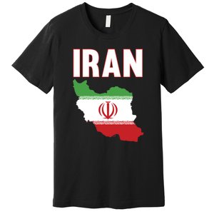 Iran Flag Map Iranian Pride Premium T-Shirt