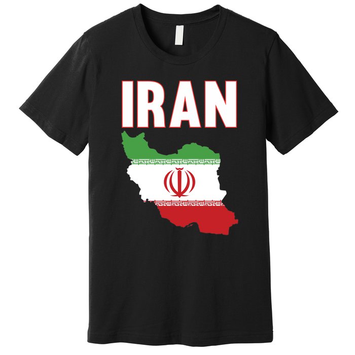 Iran Flag Map Iranian Pride Premium T-Shirt