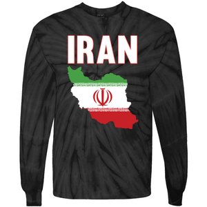 Iran Flag Map Iranian Pride Tie-Dye Long Sleeve Shirt