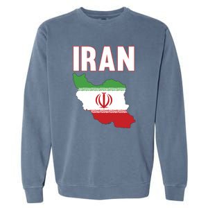 Iran Flag Map Iranian Pride Garment-Dyed Sweatshirt