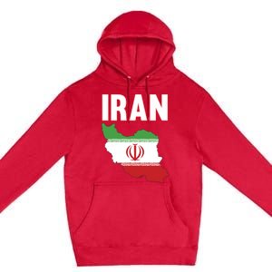 Iran Flag Map Iranian Pride Premium Pullover Hoodie