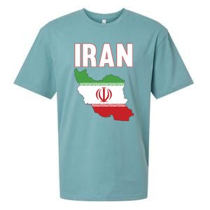 Iran Flag Map Iranian Pride Sueded Cloud Jersey T-Shirt