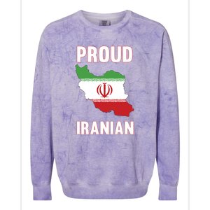 Iran Flag Map Iranian Pride Colorblast Crewneck Sweatshirt