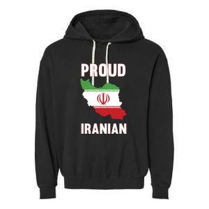 Iran Flag Map Iranian Pride Garment-Dyed Fleece Hoodie