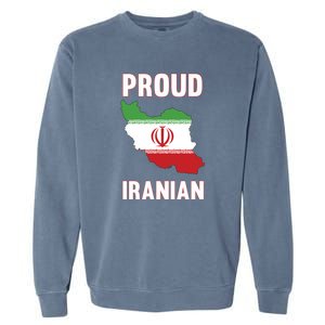 Iran Flag Map Iranian Pride Garment-Dyed Sweatshirt