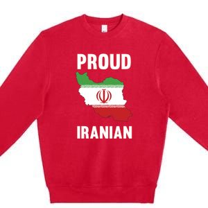 Iran Flag Map Iranian Pride Premium Crewneck Sweatshirt