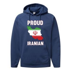 Iran Flag Map Iranian Pride Performance Fleece Hoodie