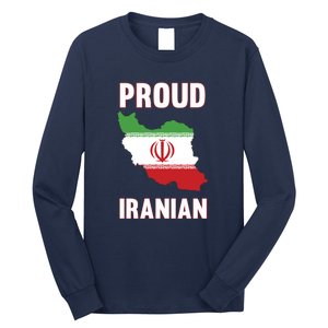 Iran Flag Map Iranian Pride Long Sleeve Shirt