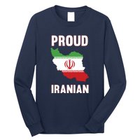 Iran Flag Map Iranian Pride Long Sleeve Shirt